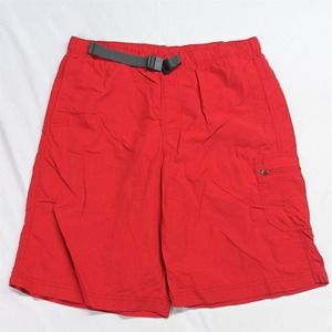 Columbia Medium x 11" Red Belted‎ Zip Pocket Cargo Baggies 1449841 Hiking Shorts